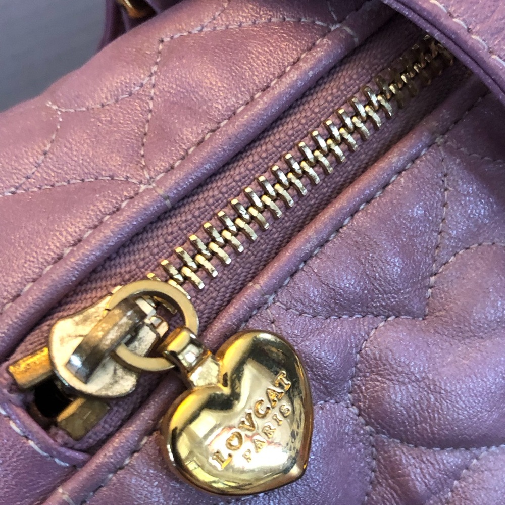 LOVCAT Pink Heart Quilted Barrel Bag